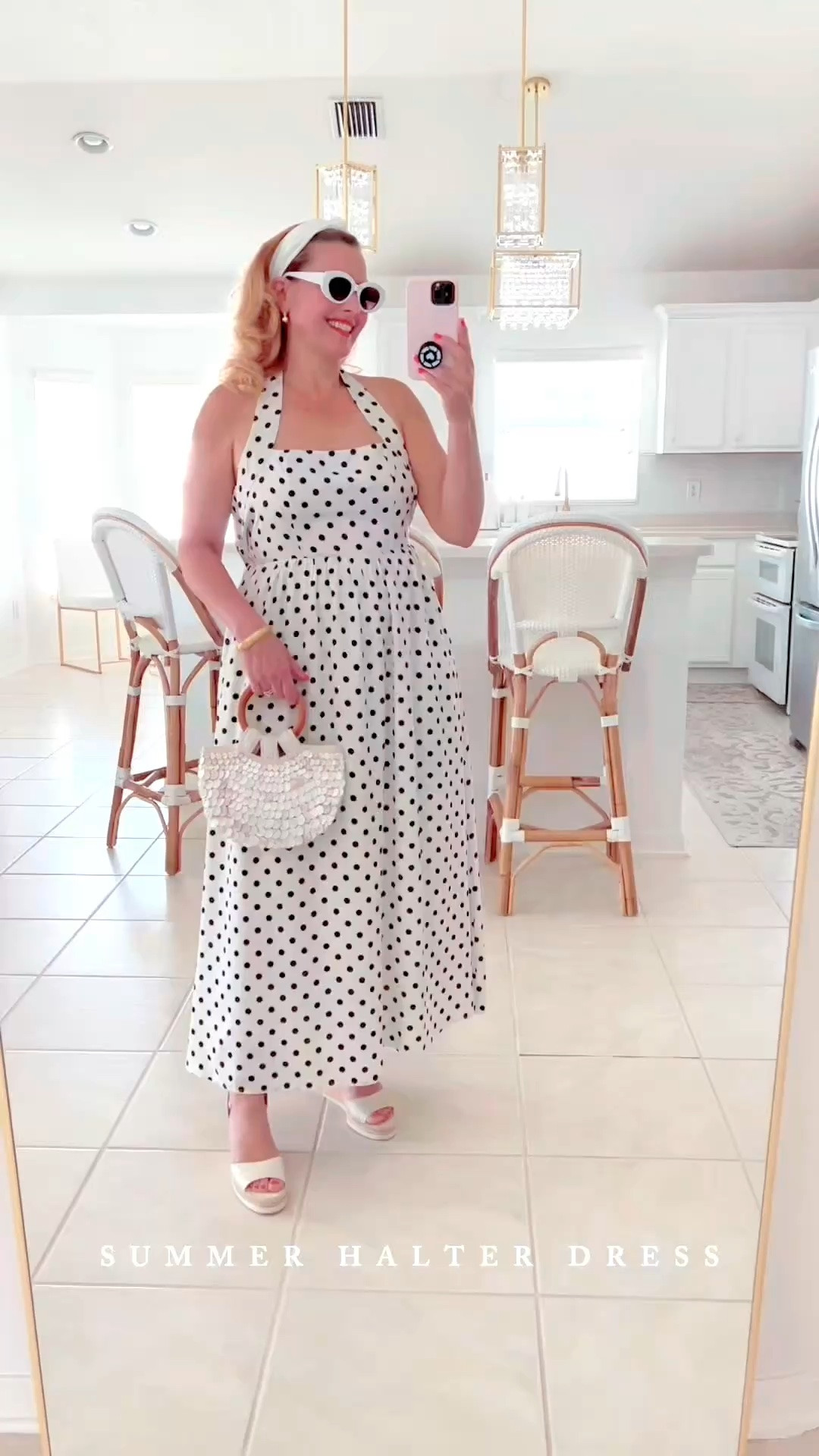🫶🏻SUMMER MAXI DRESS: #ad Bringing some retro summer vibes with this outfit! #petalandpup @petalandpup 

🫶🏻Loving this polka dot maxi dress. It beautifully highlights your shoulders. The length of the dress is perfect and creates a chic silhouette as you move. Great summer vacation dress.

🫶🏻It has functional side pockets, an inside lining and zips up the back. I’m wearing a large. FYI- There is NO STRETCH on the back panels of the dress. This is a tight fit for me. I’m a 36B chest. Fabric feels fantastic though!

#retrostyle 

#LTKSeasonal #LTKOver40 #LTKSaleAlert #LTKTravel #LTKgrwm #LTKootd #LTKMidsize #LTKSwim #LTKvlog #LTKWedding