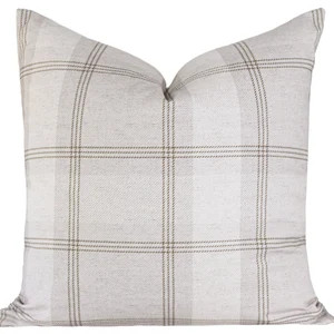 Fall Throw Pillows Neutral Brown Plaid Pillow Cover 20x20 - Etsy | Etsy (US)