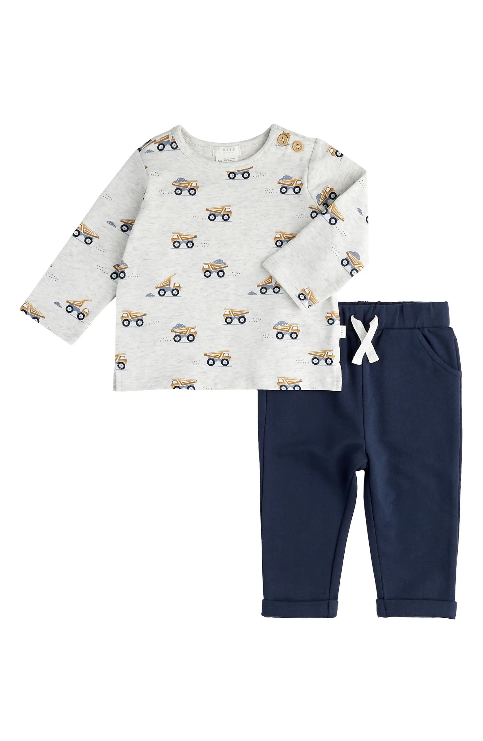 Tipper Trucks Long Sleeve T-Shirt & Pants SetFIRSTS by Petit LemBaby | Nordstrom