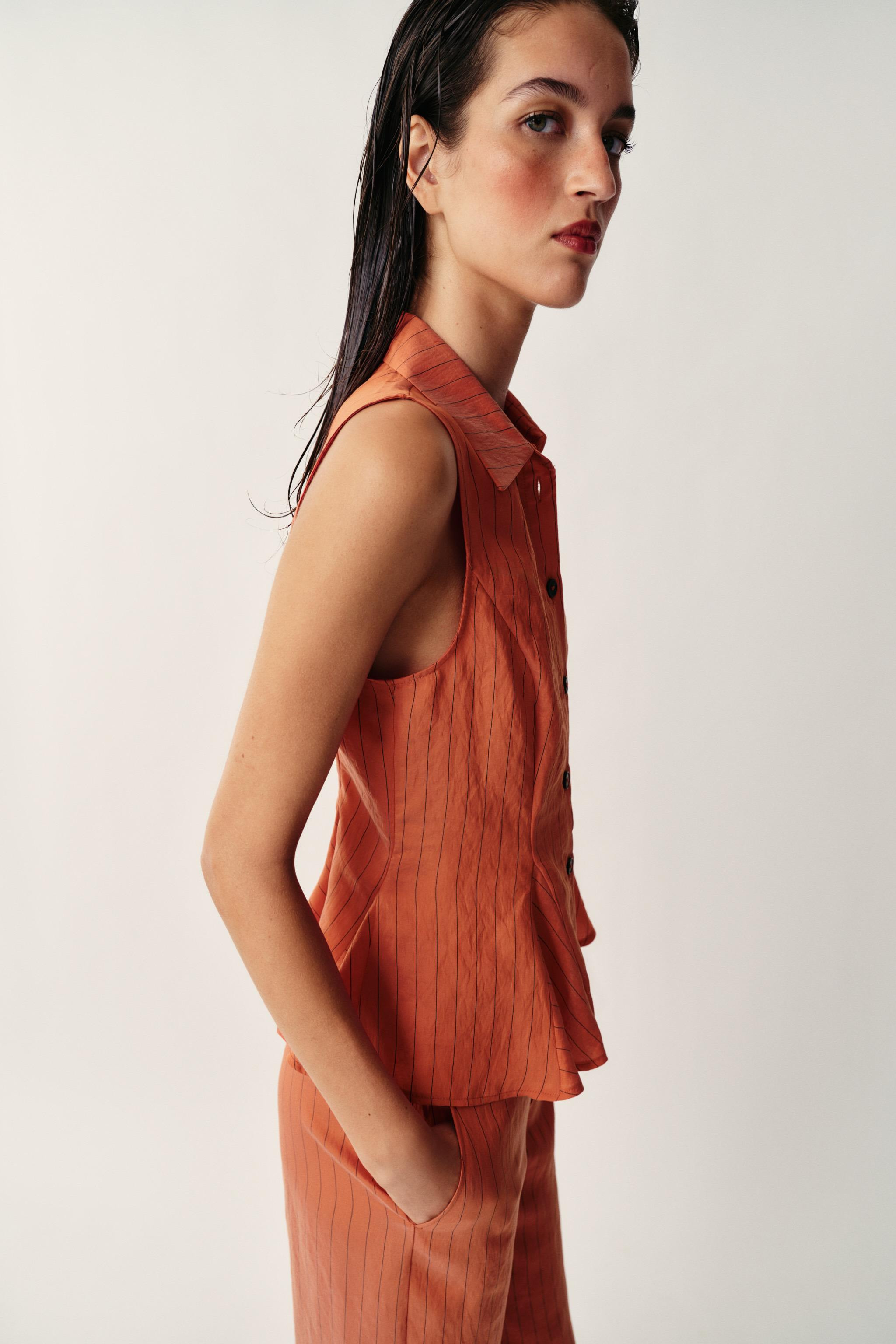 STRIPED PEPLUM VEST | Zara US