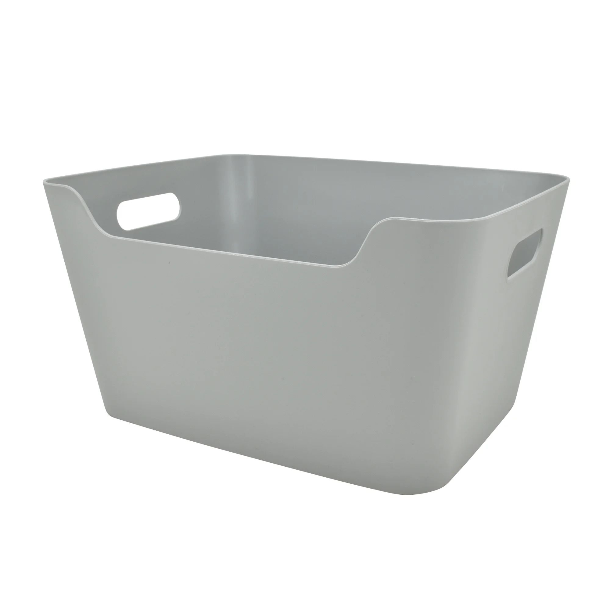 Mainstays Large Easy Access Plastic Storage Bin, Soft Silver | Walmart (US)