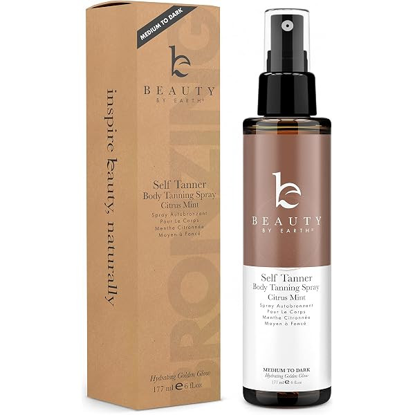 Beauty by Earth Self Tanner Face Mist - Medium to Dark Fake Tan Sunless Tanner Tanning Water, Self T | Amazon (US)