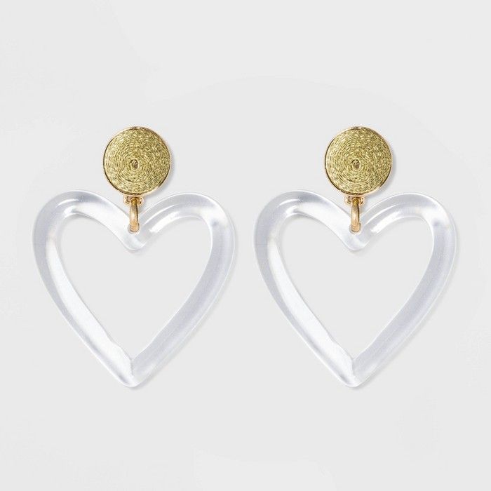 SUGARFIX by BaubleBar Clear Acrylic Heart Earrings | Target