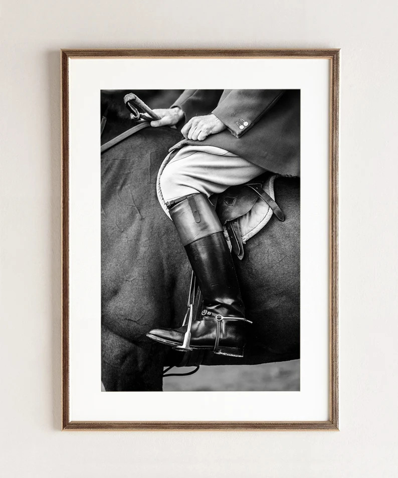 Large Black and White Vintage Equestrian Wall Art | Horse Print | Equestrian Photo Print | Equine... | Etsy (US)