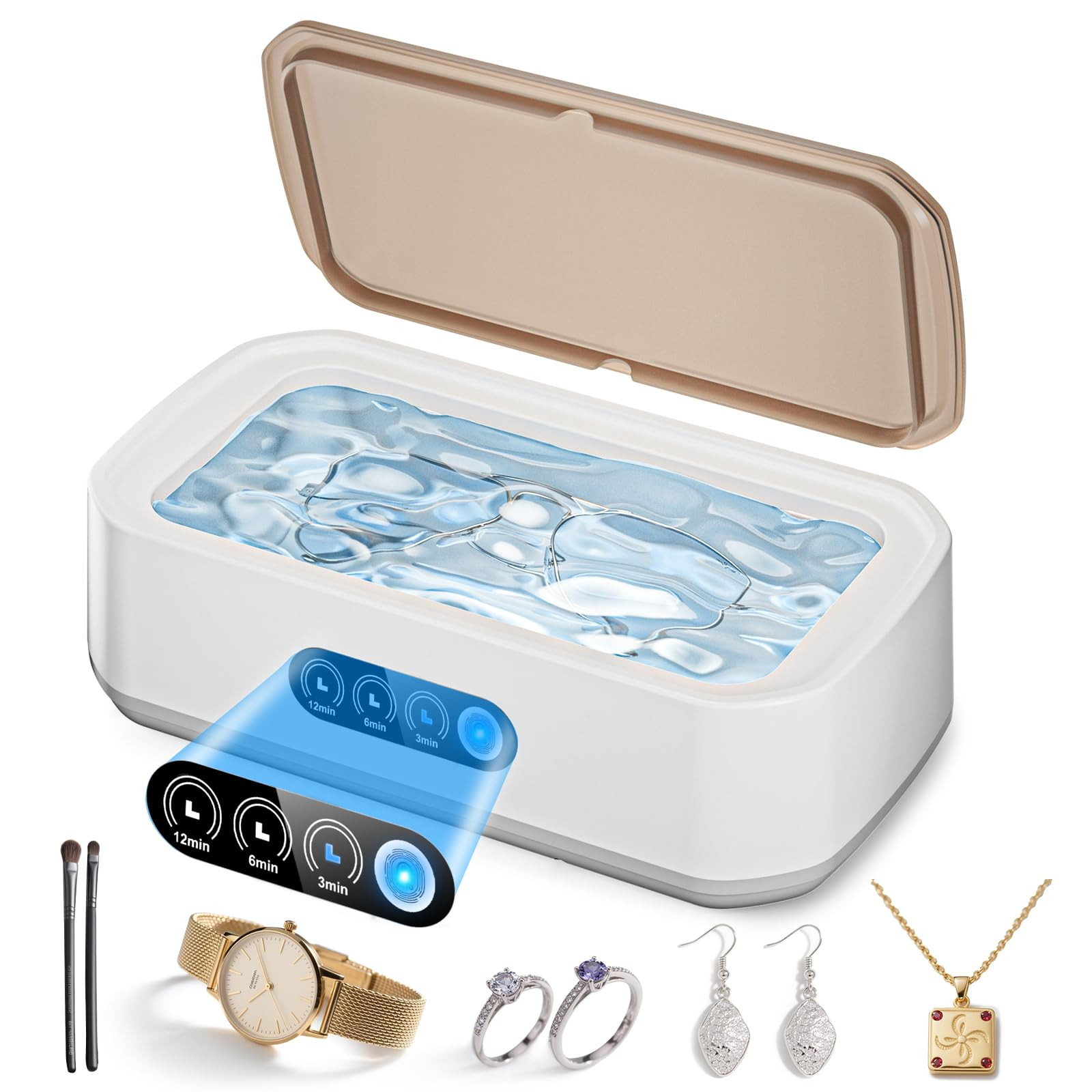 WINTERCRUSH Jewelry Cleaner Deep Cleaning Machine -50KHz Ultrasonic Retainer Cleaner for Tooth- 6... | Amazon (US)