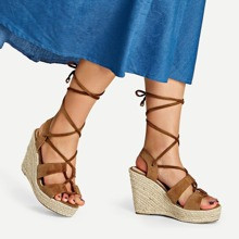 Lace-Up Espadrille Wedges | SHEIN
