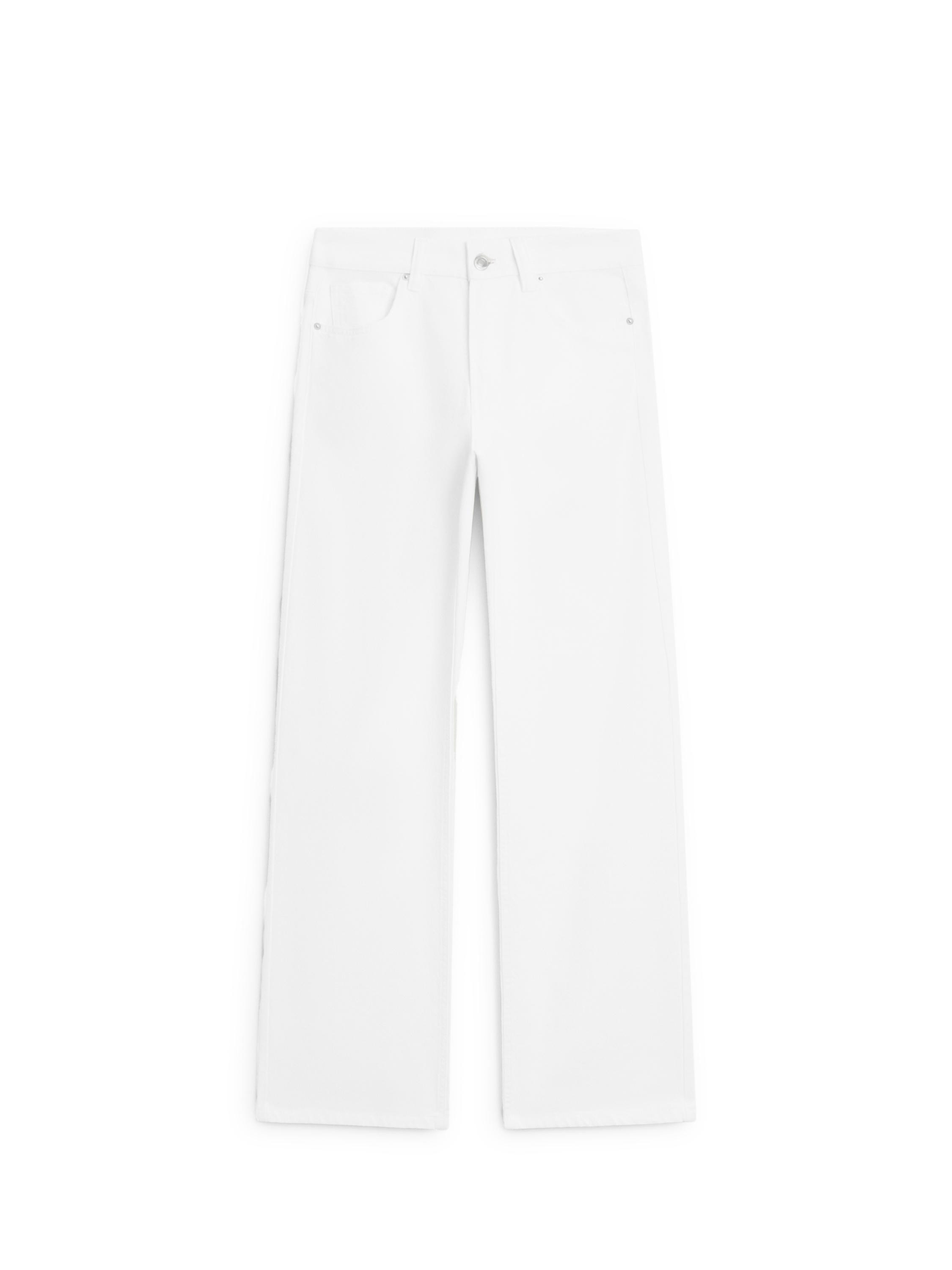 High-waist wide-leg jeans - Off white | Massimo Dutti US