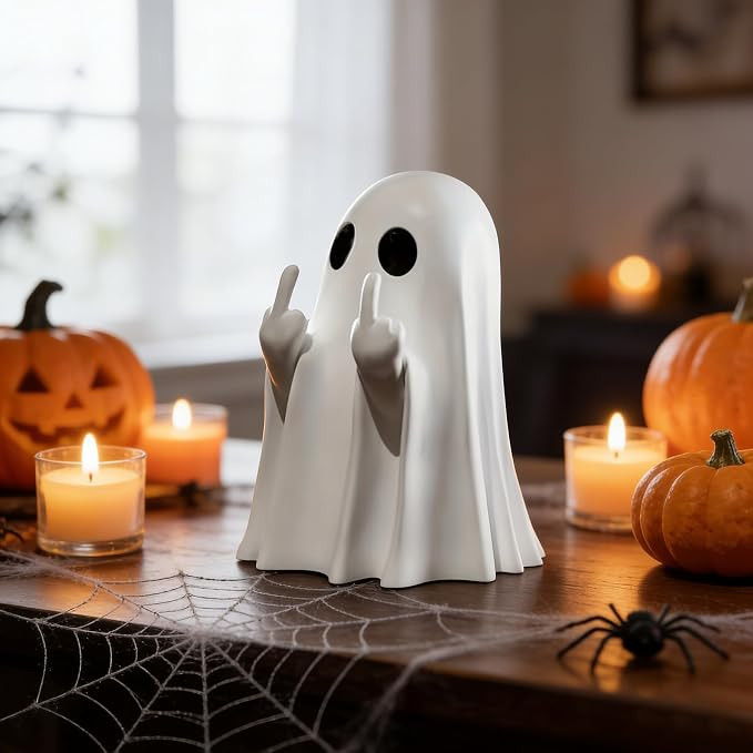 Halloween Ghost Figurine White Decorative Cute Finger Ghost Ornaments | Amazon (US)