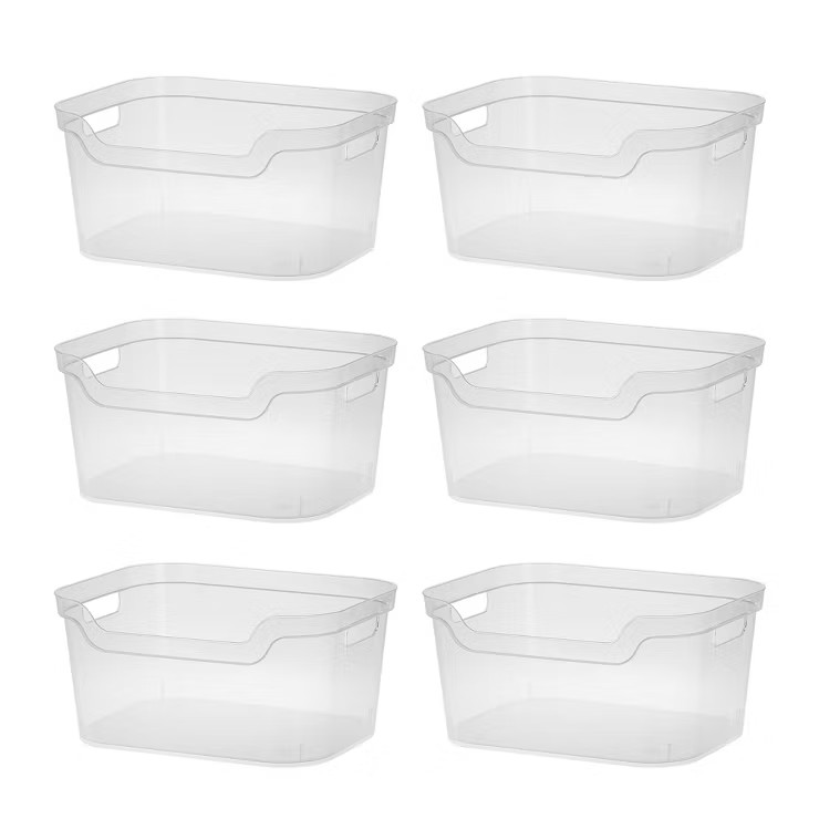 Sterilite 7 x 11 x 14.25 Inch Polished Open Scoop Front Storage Bin with Comfortable Carry Throug... | Target