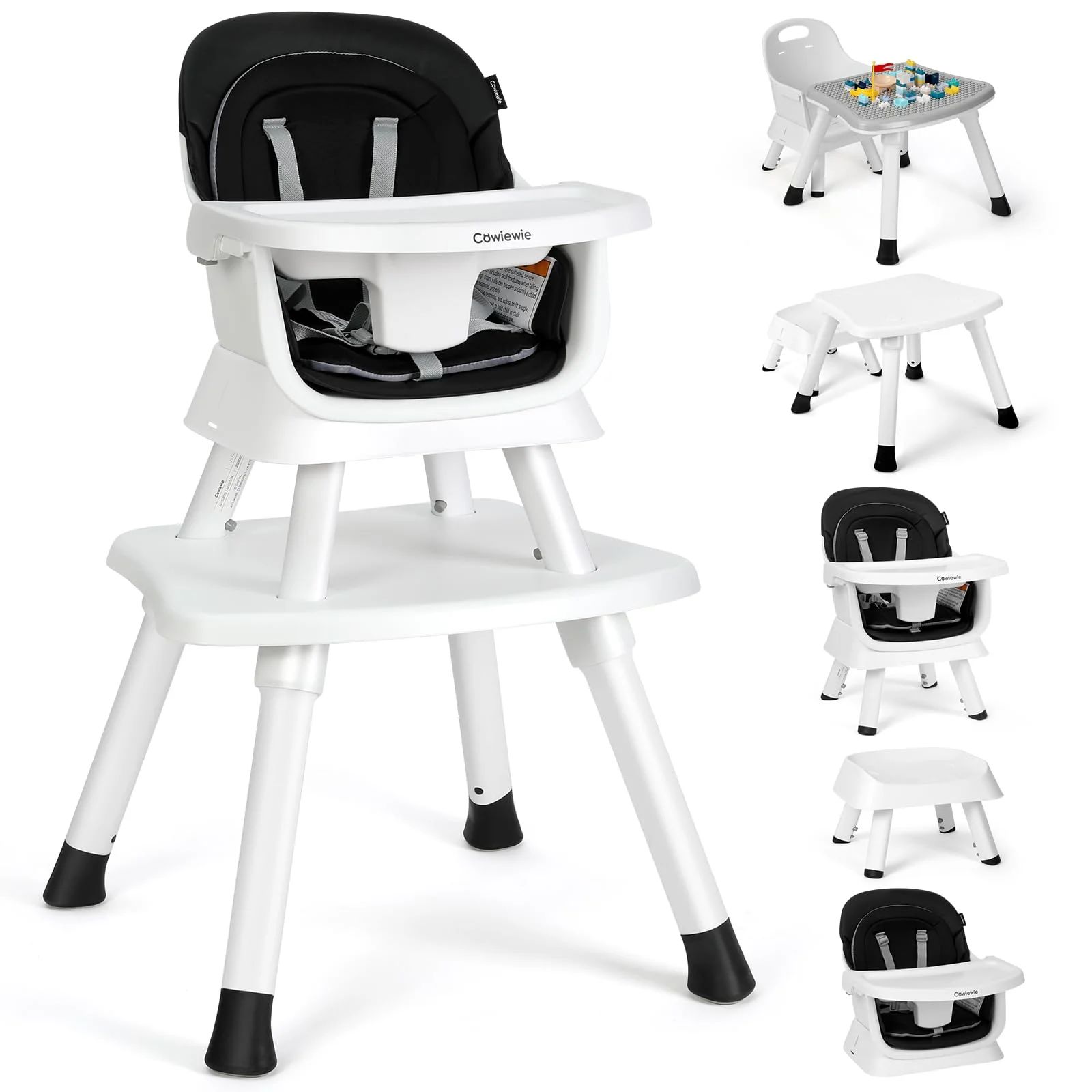 Cowiewie 8 in 1 Baby High Chair for Babies, Toddler Dining Booster Seat, BPA Free PP Material, Bl... | Walmart (US)
