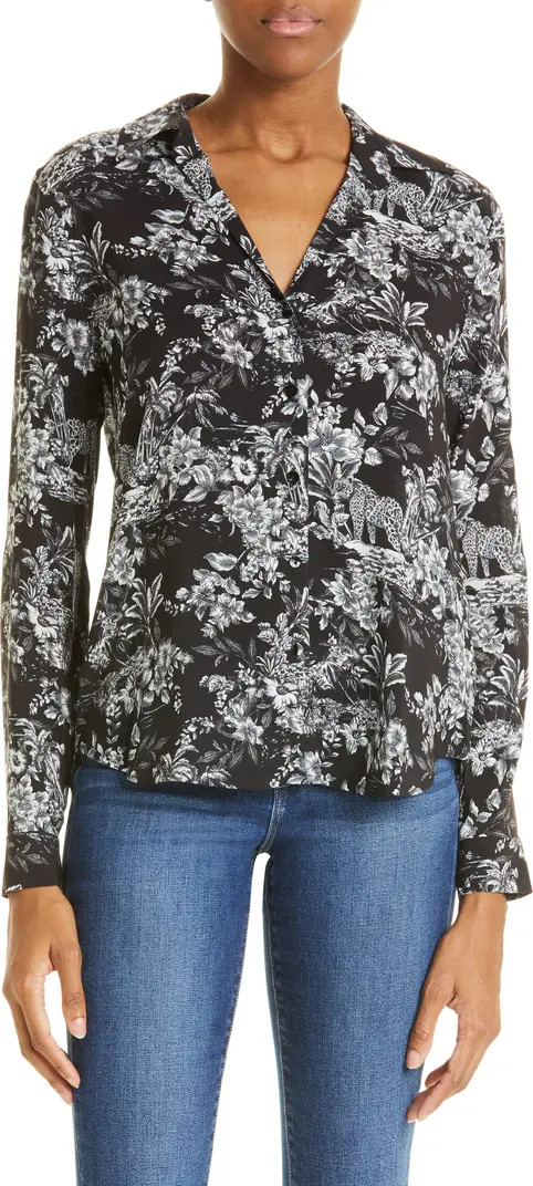 Holly Floral Print Long Sleeve Button-Up Blouse | Nordstrom