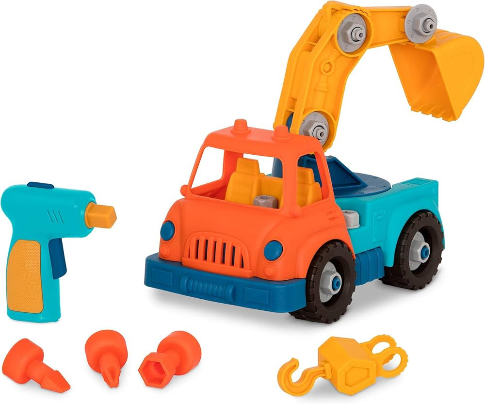 Battat- Wonder Wheels- Take-Apart Crane Truck – Toy Crane Truck with Drill for Kids – STEM To... | Amazon (US)