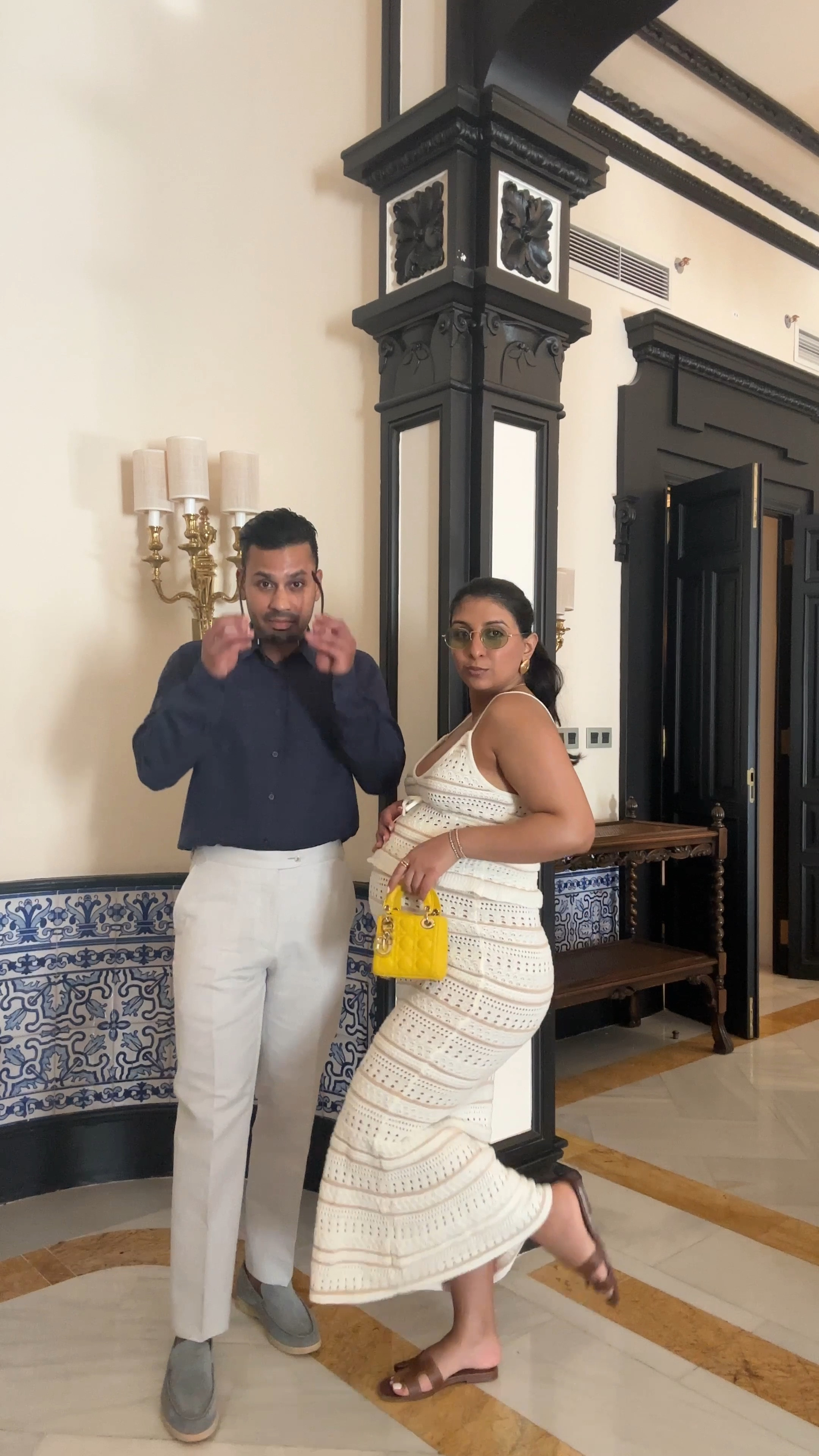 Couple holiday fit check featuring the bump #couplestyle #outfitideas #holidayoutfit #summerouttit #maxiskirt #crochet 

#LTKmaternity #LTKtravel