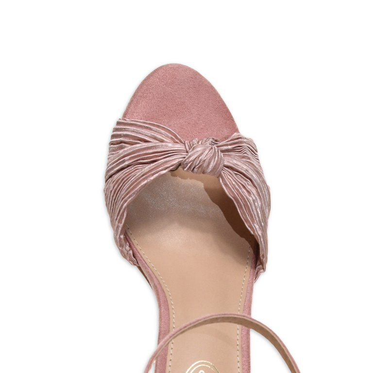 Scoop Women's Crinkle Fabric Block Heel Sandals - Walmart.com | Walmart (US)