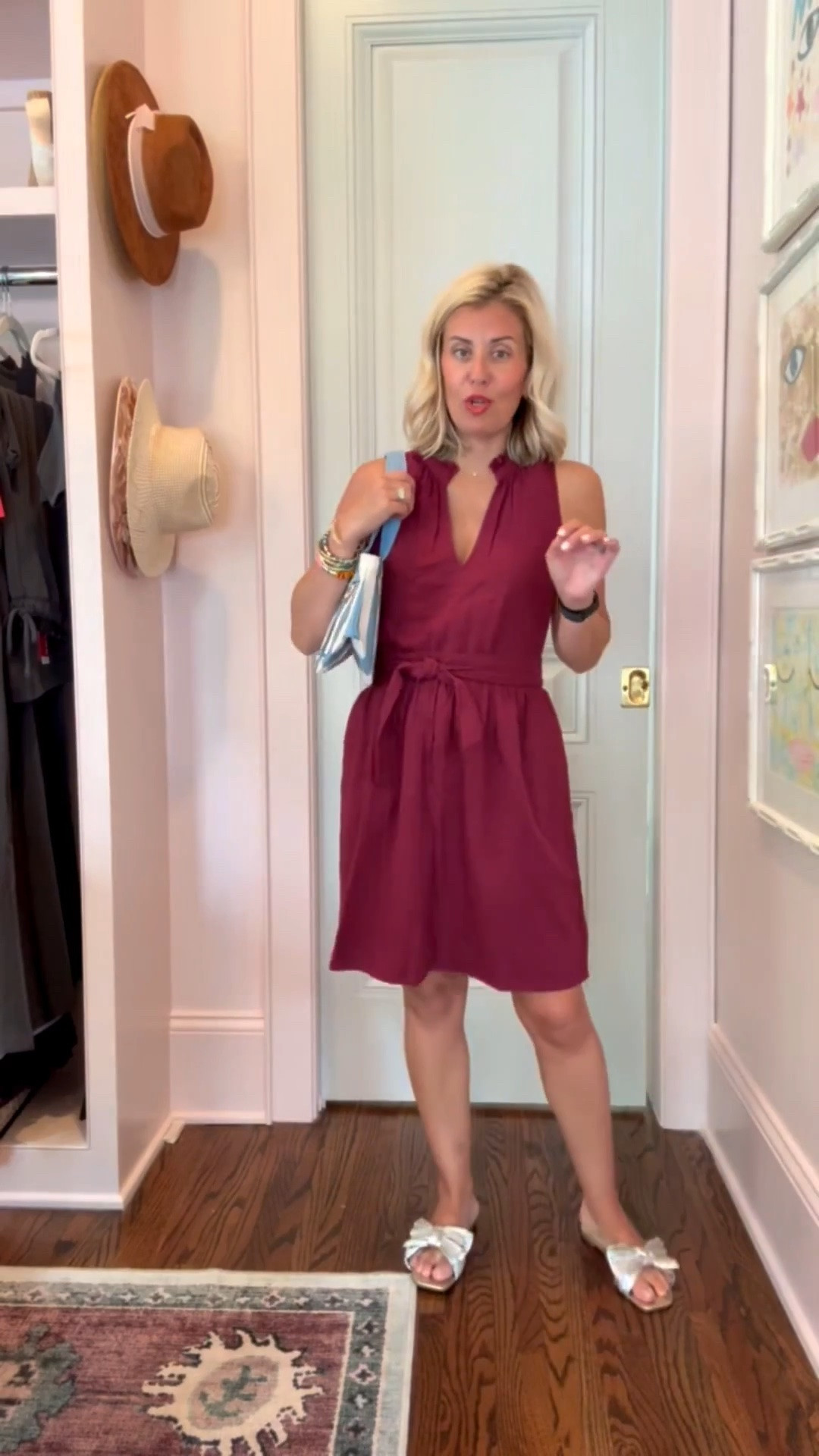 Dress on sale!! This is how you go from summer to fall perfectly! Such a great dress!! I’m in size 2 dress, 8 sandal and small tote. 

Codes:
Boden - RNMV
Allie + Bess - Catherine20

#LTKdayinmylife #LTKOver40 #LTKSeasonal
