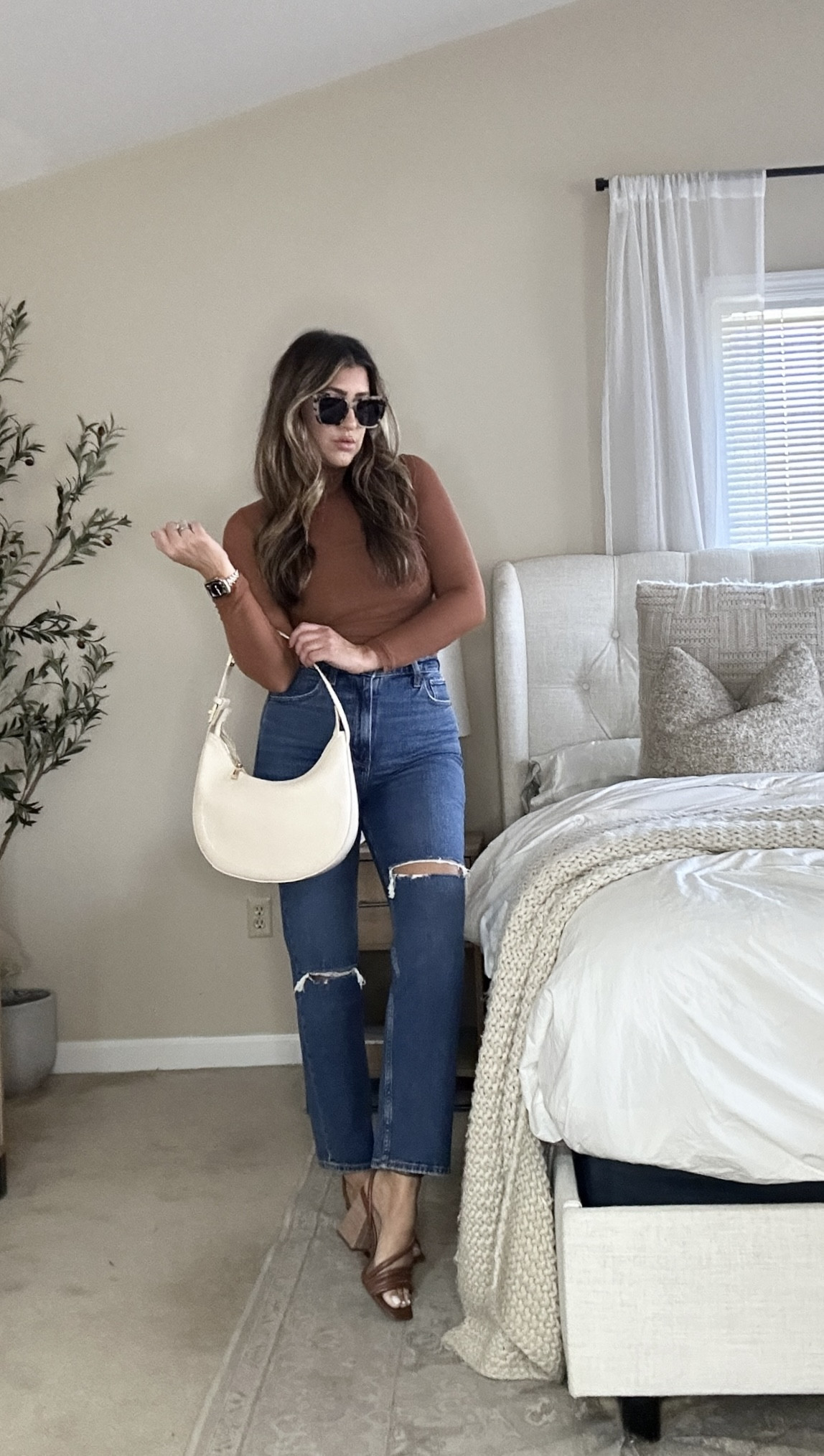 REORIA Women’s Sexy Mock Turtle Neck Long Sleeve Sheer Mesh Ruched Going Out Bodysuits Tops | Amazon (US)