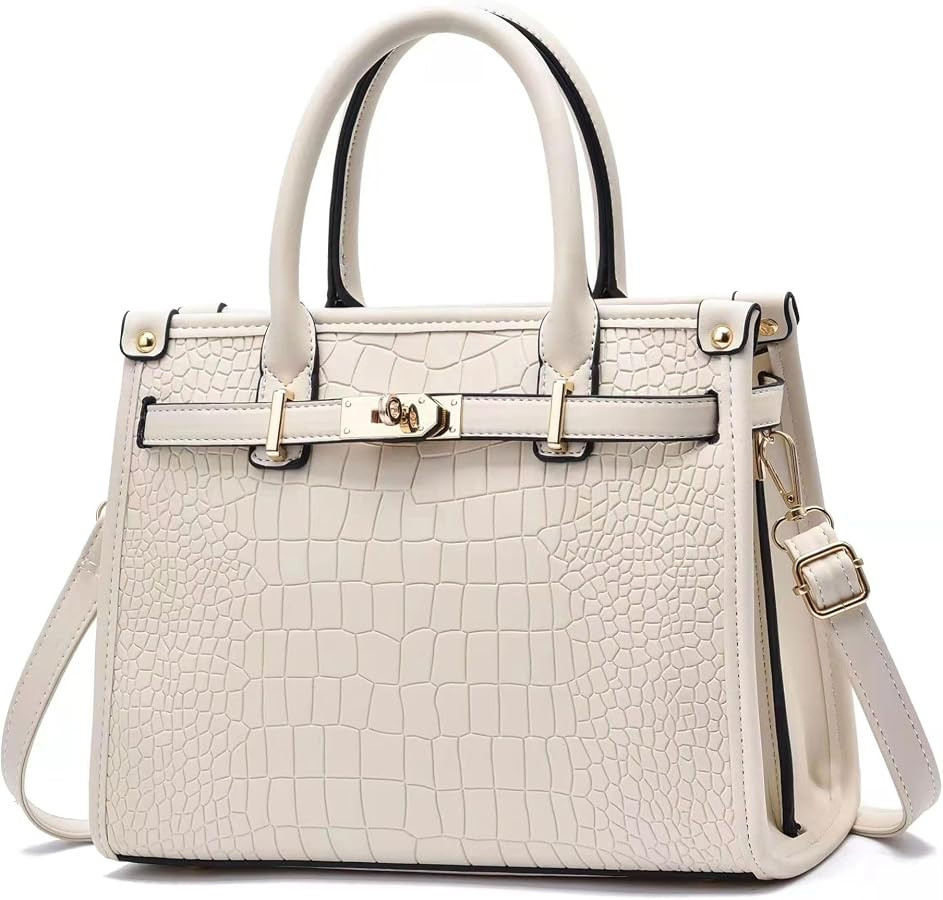 Women's Crocodile Satchel Handbag, Satchel Purse Shoulder Handbag, Top Handle Tote Handbags | Amazon (US)