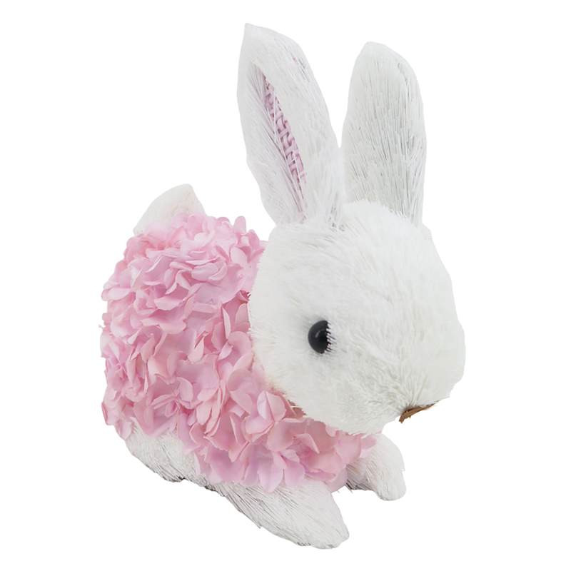 Pink Floral Paper Easter Bunny, 6" | At Home