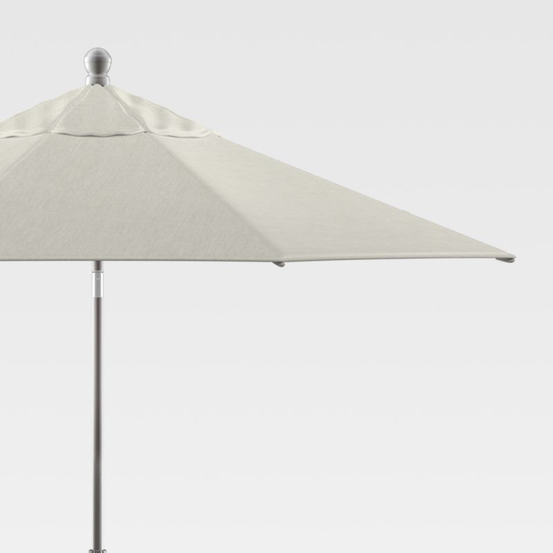 9' Round Sunbrella Silver Outdoor Patio Umbrella with Tilt Silver Frame | Crate & Barrel | Crate & Barrel