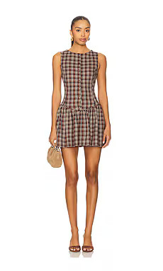 Show Me Your Mumu Meester Mini Dress in Saddle Plaid from Revolve.com | Revolve Clothing (Global)
