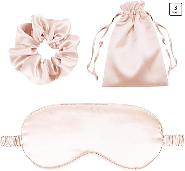 3Pcs Satin Eye Mask Silk Sleep Masks Set Silky Blindfold Eyeshade Blackout Eyes Cover Pouches Bag... | Amazon (US)