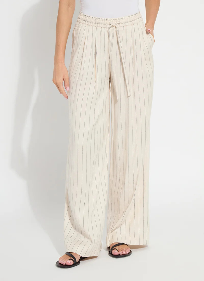 Iria Pleated Drawstring Wide Leg Pant (31" Inseam) | Lysse NY