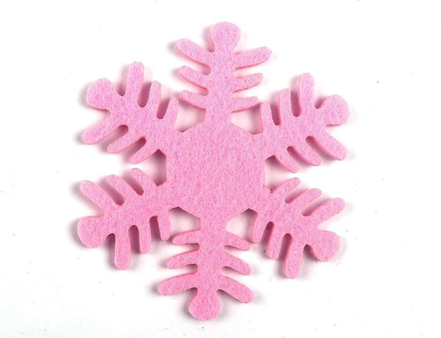 YYCRAFT 20 Felt Snowflake for Christmas Decorations Ornaments 3.5 Inch-Pink | Amazon (US)