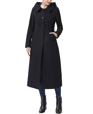 Women's Hooded Wool Blend Long Coat | Macy's
