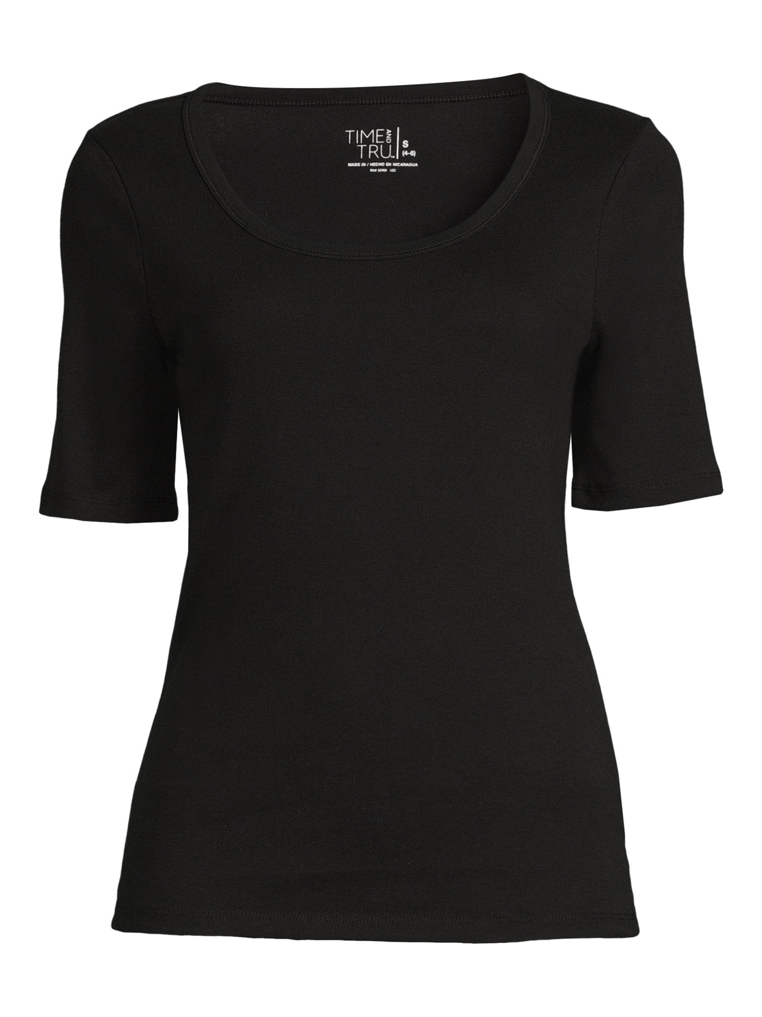 Time and Tru Women's T-Shirt with Elbow Length Sleeves | Walmart (US)