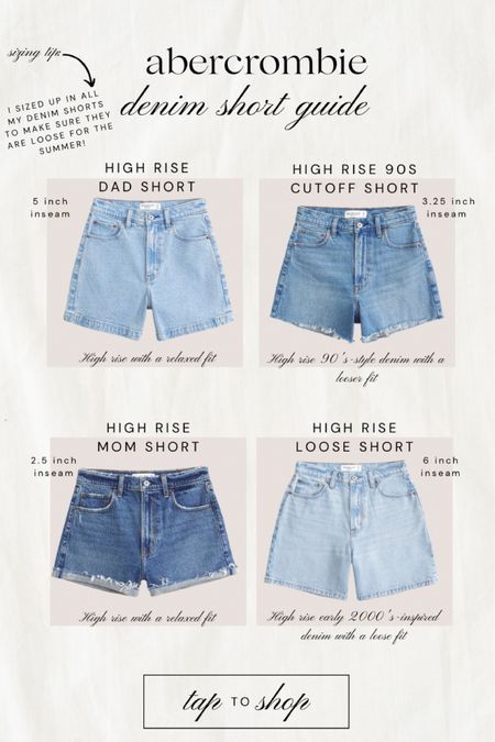 Abercrombie denim shorts are on sale and here are the ones that I grabbed! I put together a guide on the fit for each one plus my sizing! I always go up a size in denim shorts because I don’t want them to be tight like jeans!#LTKSpringSale

#LTKsalealert #LTKfindsunder100 #LTKSeasonal