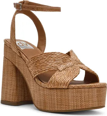 Waylan Raffia Platform Ankle Strap Sandal (Women) | Nordstrom Rack