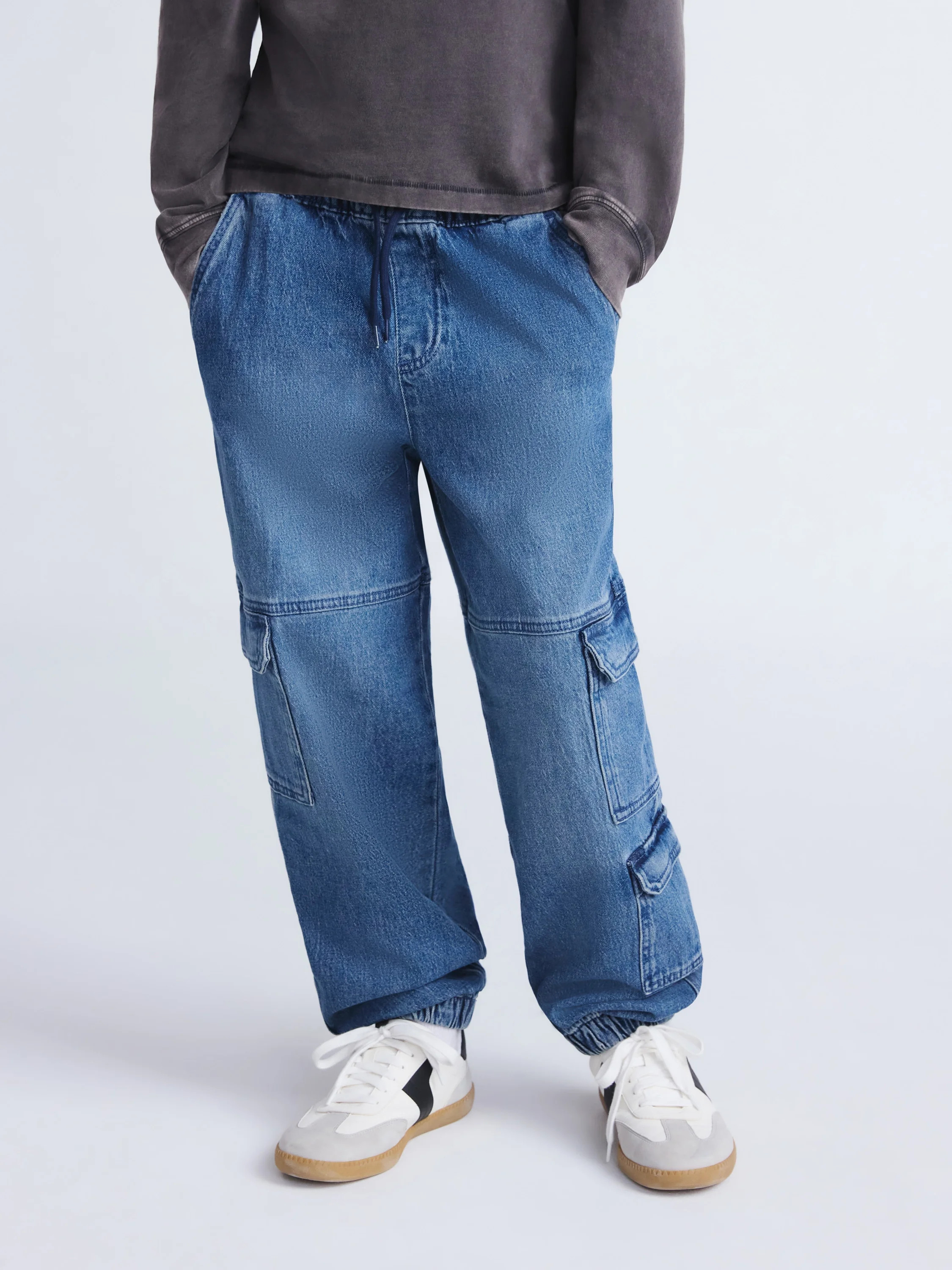 Weekend Academy Boys Denim Cargo Jogger Pants, Sizes 4-18 - Walmart.com | Walmart (US)