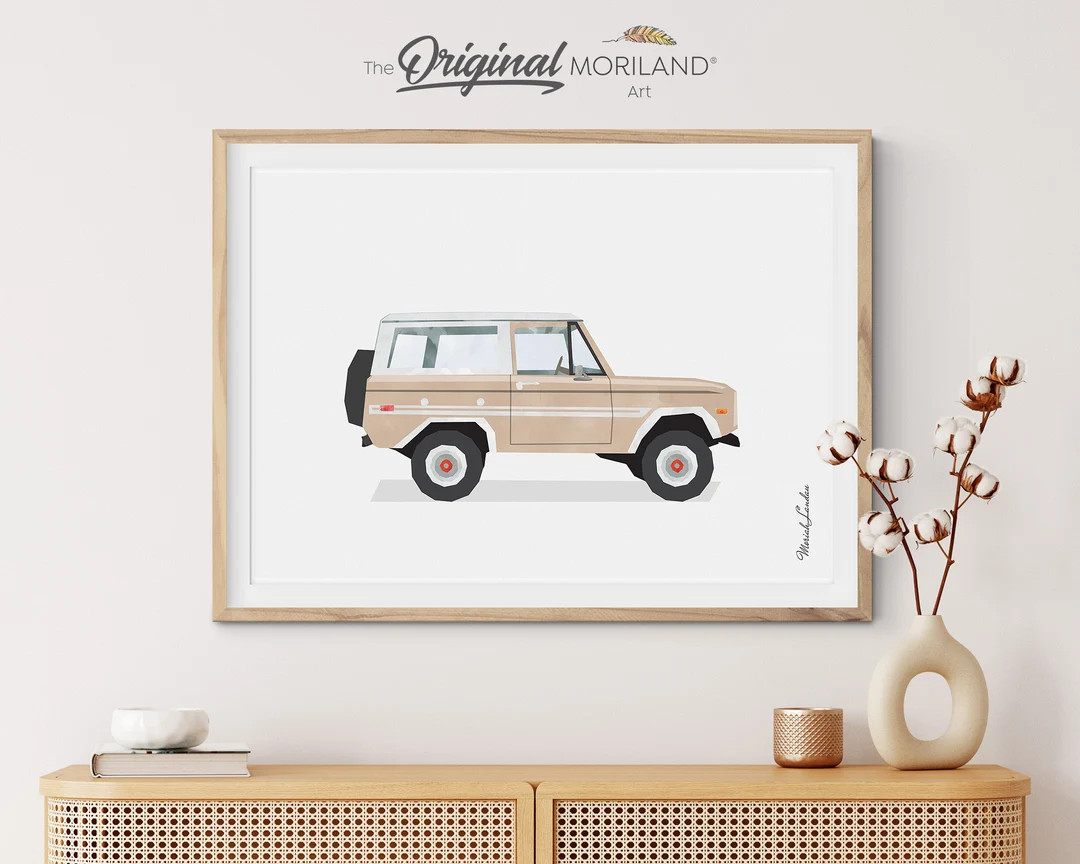 Beige SUV Print, SUV Wall Art, Transportation Decor, Girl Boy Room Art, Watercolor, Vintage Car, ... | Etsy (US)