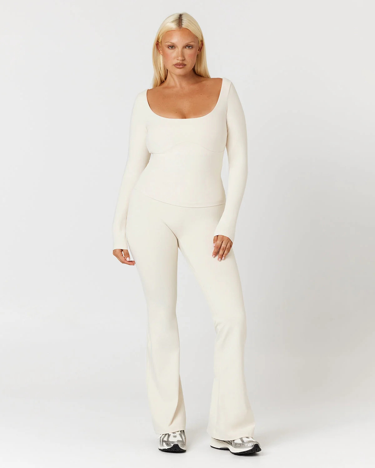 Form Invisible Scrunch Flare Leggings | Vanilla | Crop Shop Boutique US