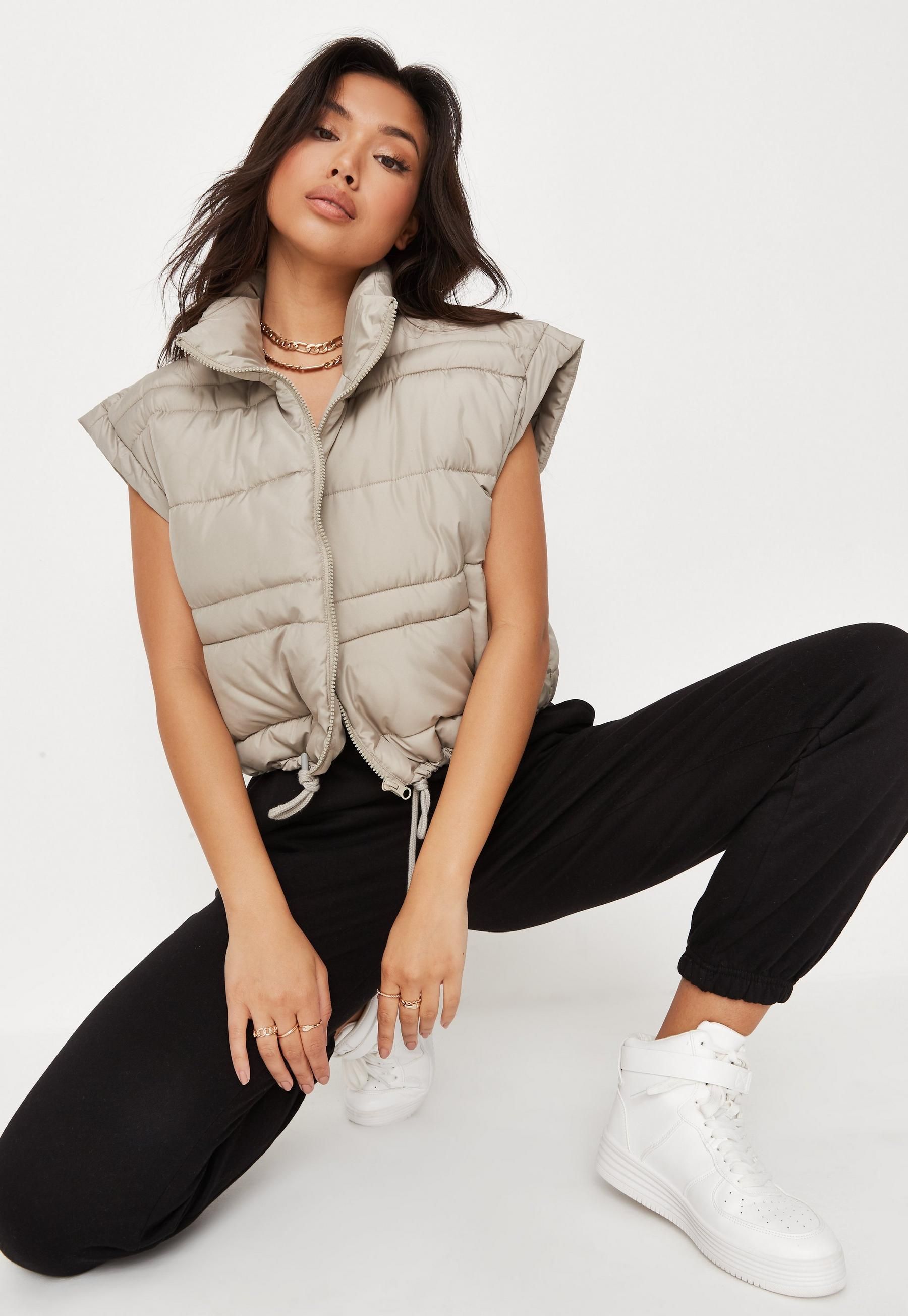 Missguided - Khaki Rib Mix Cropped Vest | Missguided (US & CA)