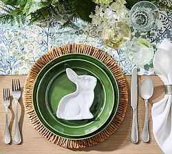 Floral Bunny Figural Stoneware Appetizer Plates - Set of 4 | Pottery Barn (US)
