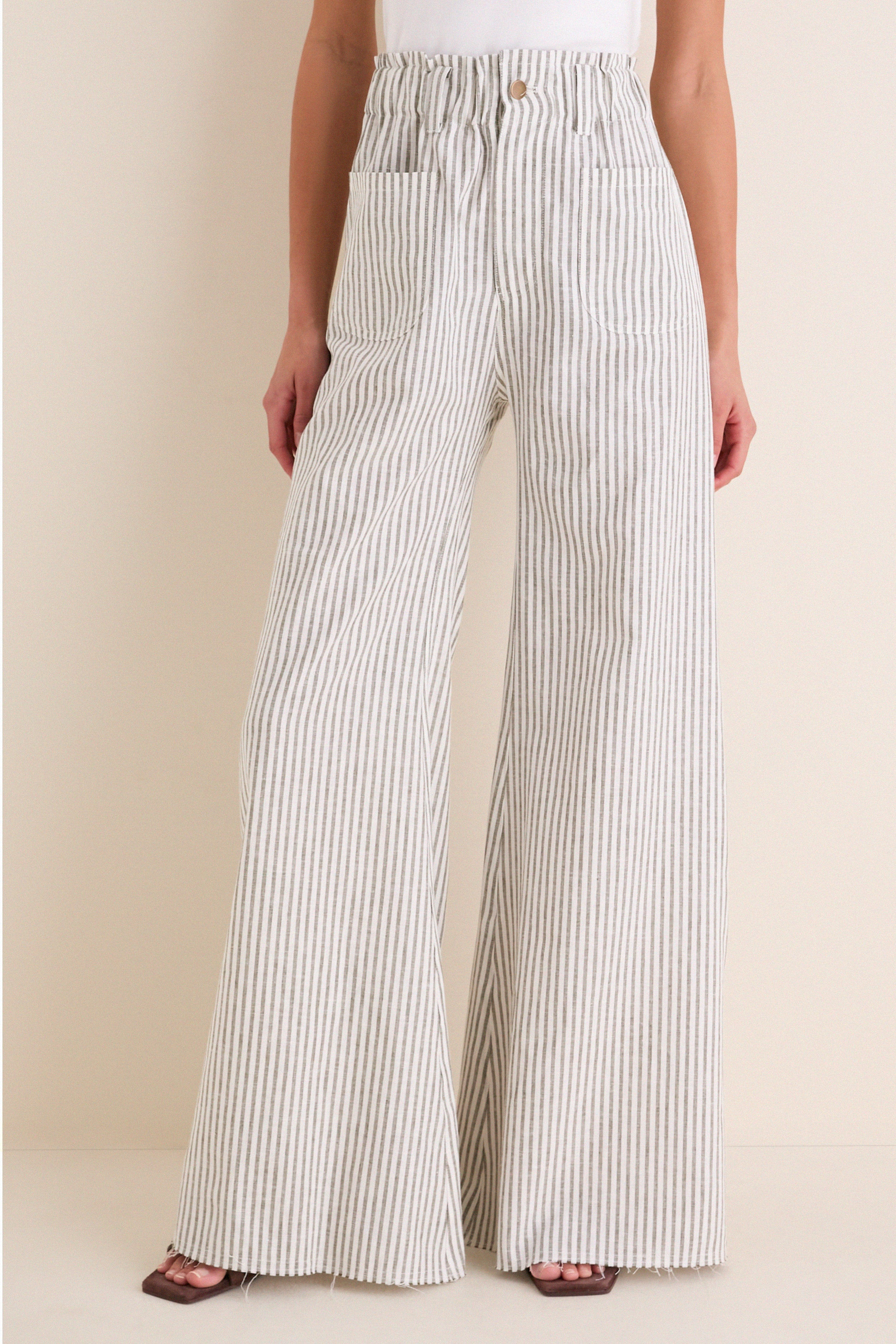 Juniper Stripe Linen Tulip Wide Leg Pant | Tuckernuck (US)