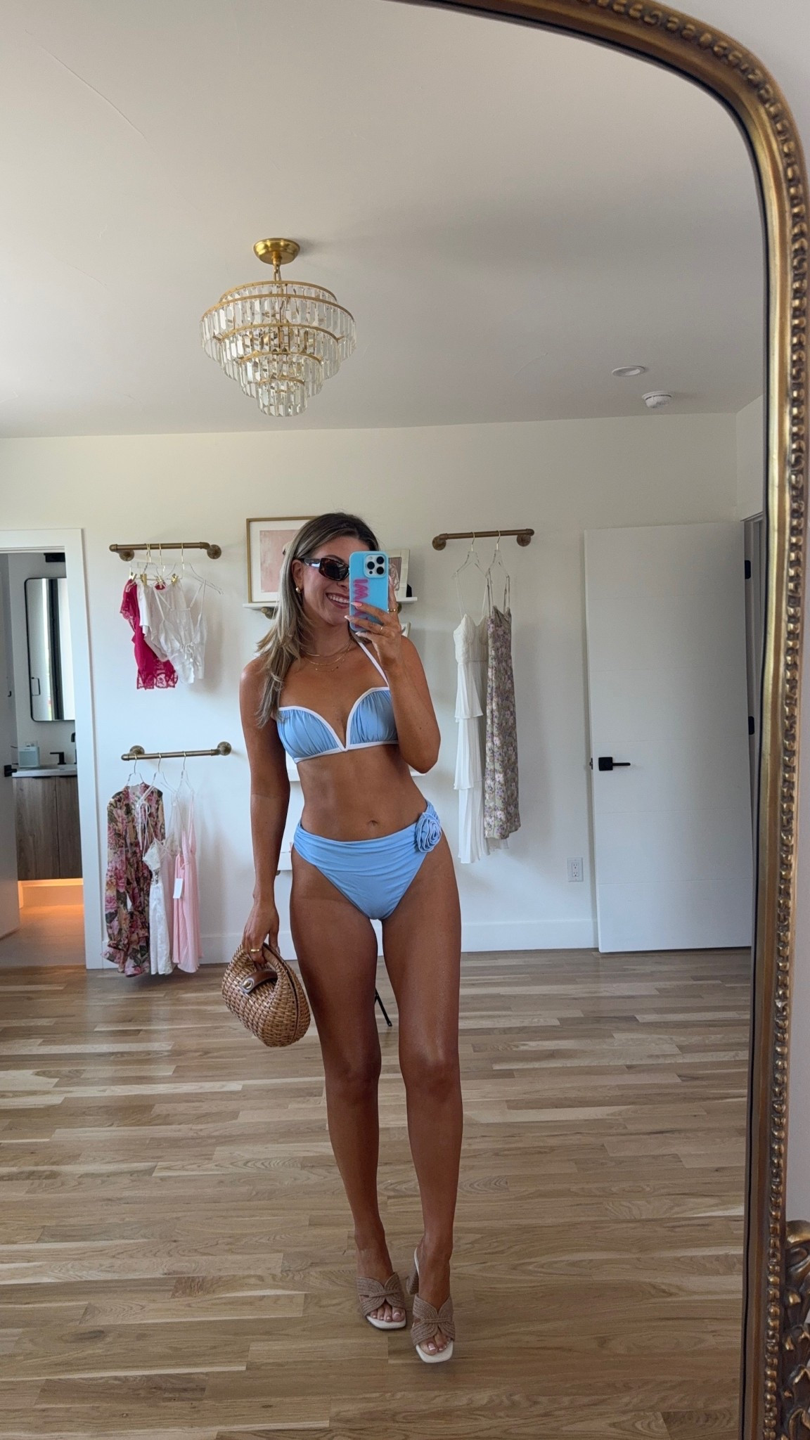 Blue and white bikini with rosette detials summer beach vacation swimsuit pool day party swimwear  

Cupshe code: chic15 or chic20
Electric picks code: emerson20
Vici code: emerson30
Revolve code: tulip

Wearing small in top medium in bottom. 

#LTKSummerEdit #LTKSwim #LTKTravel