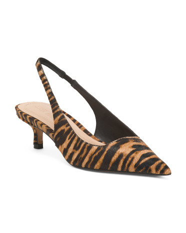Leather Kittie Slingback Heels | TJ Maxx