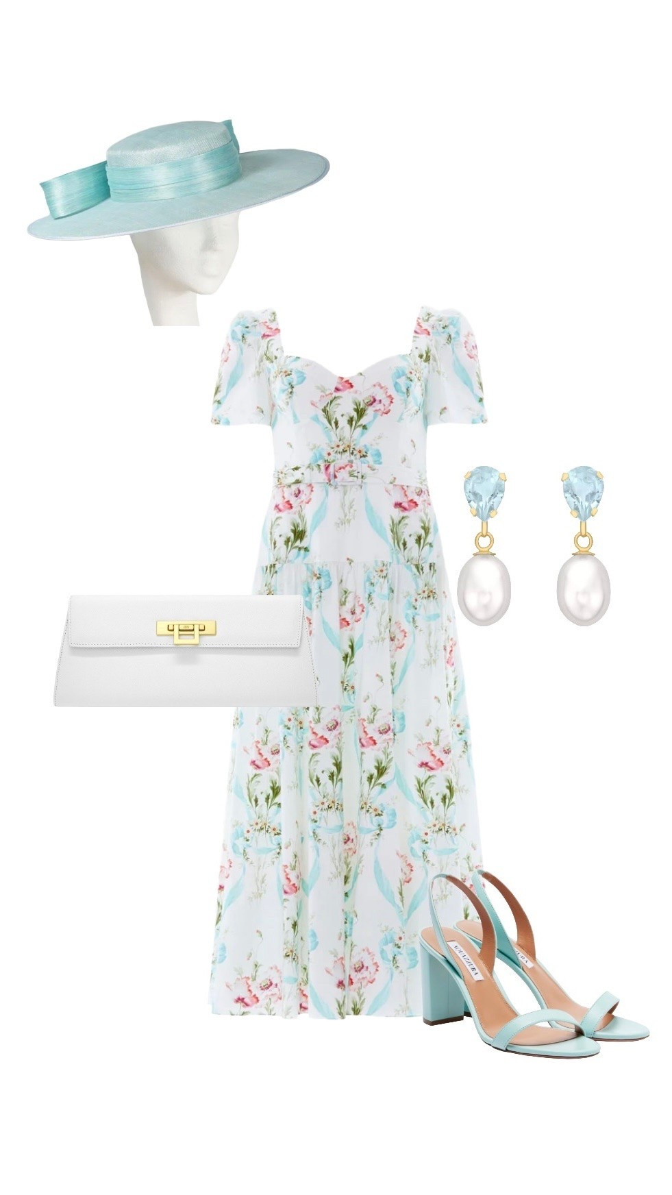 This utterly romantic dress outfit would be perfect for any summer event - hat or no hat! Partner with cool blue topaz jewellery and stylish accessories 🩵🤍🩵

Blue Ribbon Midi - NEW at Needle & Thread 

Blue Topaz & Pearl Drop Earrings - IBB at John Lewis

White Leather Fonteyn Dolomite Clutch Bag - Lalage Beaumont

Leather Sandals - Aquazurra ON SALE at My Theresa 

Boater Hat - Etsy

#LTKwedding #LTKuk #LTKluxury #LTKeurope #LTKbag #LTKshoes #LTKsummer #LTKsale #LTKdresses