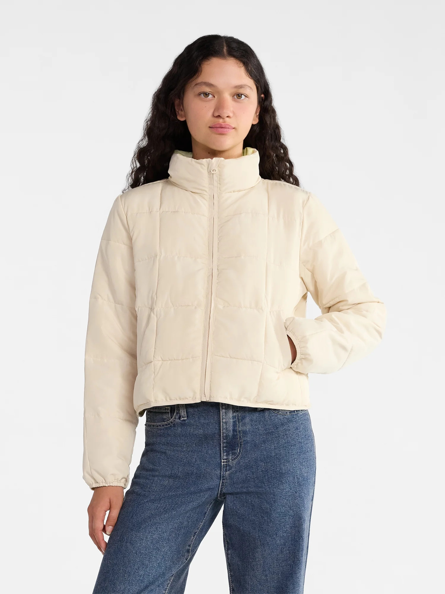 No Boundaries Packable Puffer Jacket, Women's and Women's Plus Sizes XS-4X | Walmart (US)