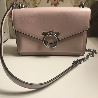 REBECCA MINKOFF Women Pink Leather Jean Mac Silver Ring Crossbody Purse Bag New | eBay AU