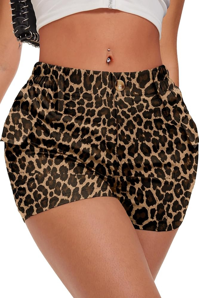ELLEVEN Women's Y2K Mini Cargo Shorts with Pockets – Stylish Sexy Summer Streetwear | Amazon (US)