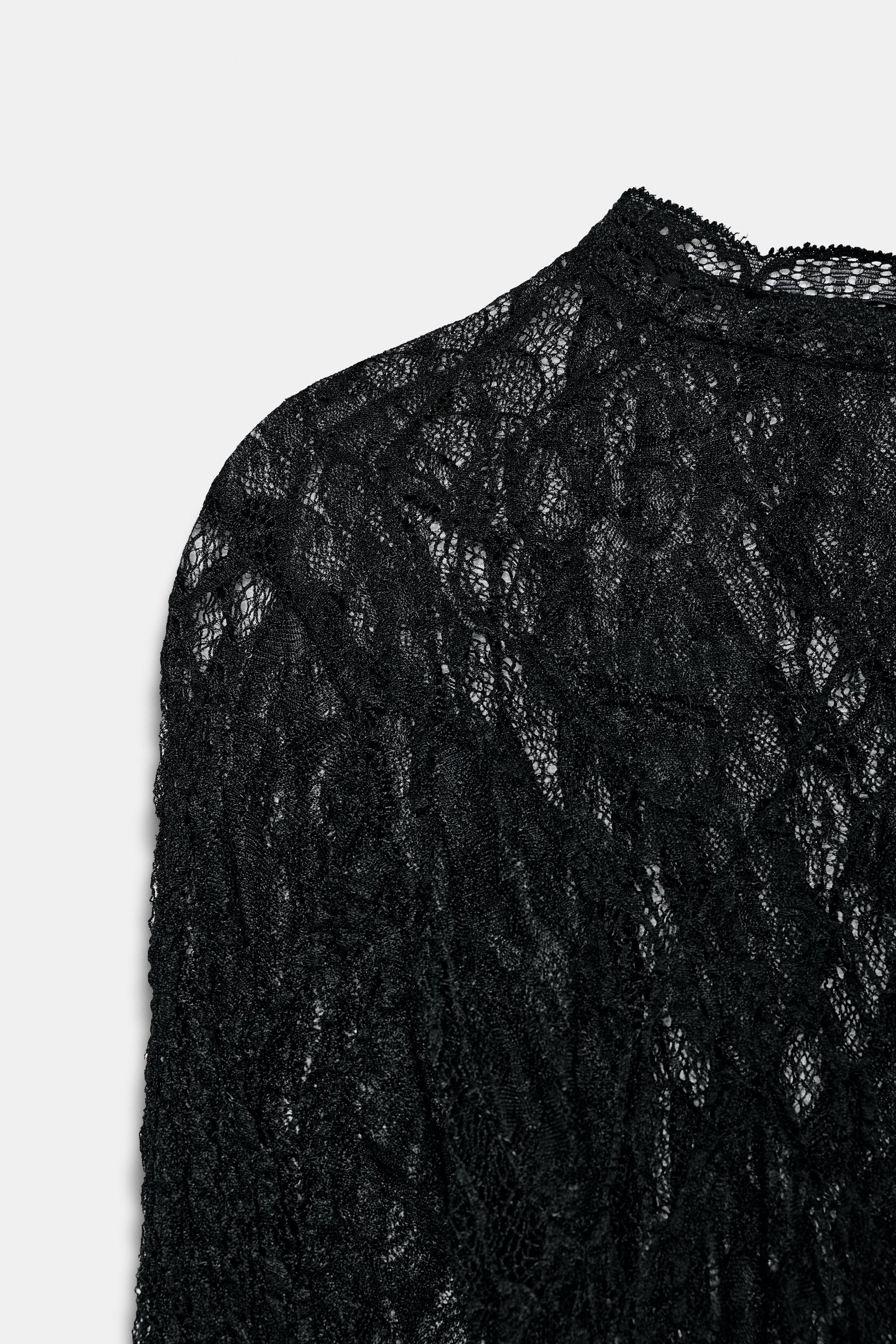 LACE LONG SLEEVE TOP | Zara US