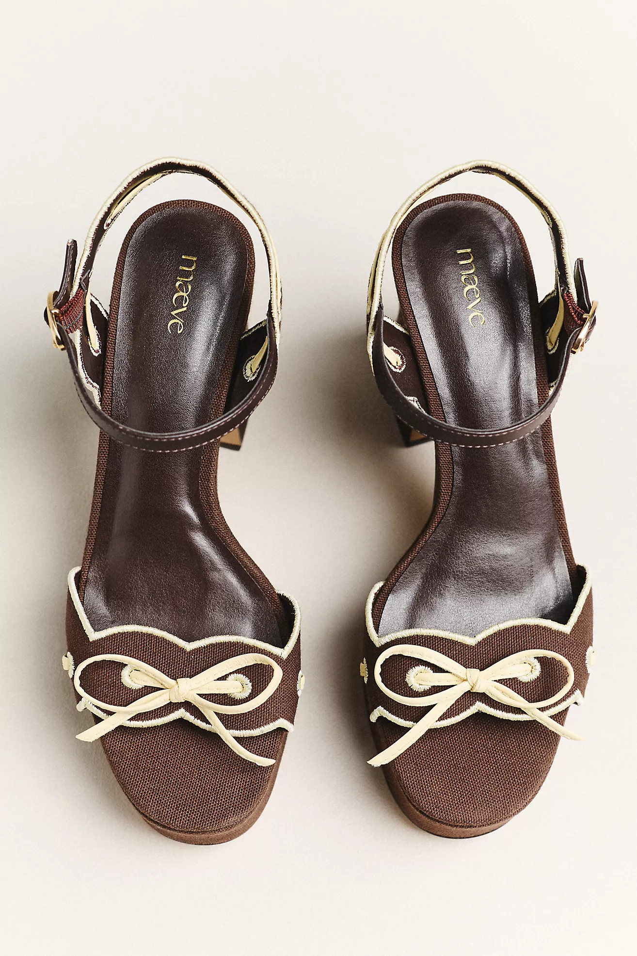 Maeve Contrast Scalloped Platform Sandals | Anthropologie (US)