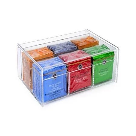 Acrylic Tea Bag Holder 6 Compact Tea Bag Organizer (Clear) | Walmart (US)