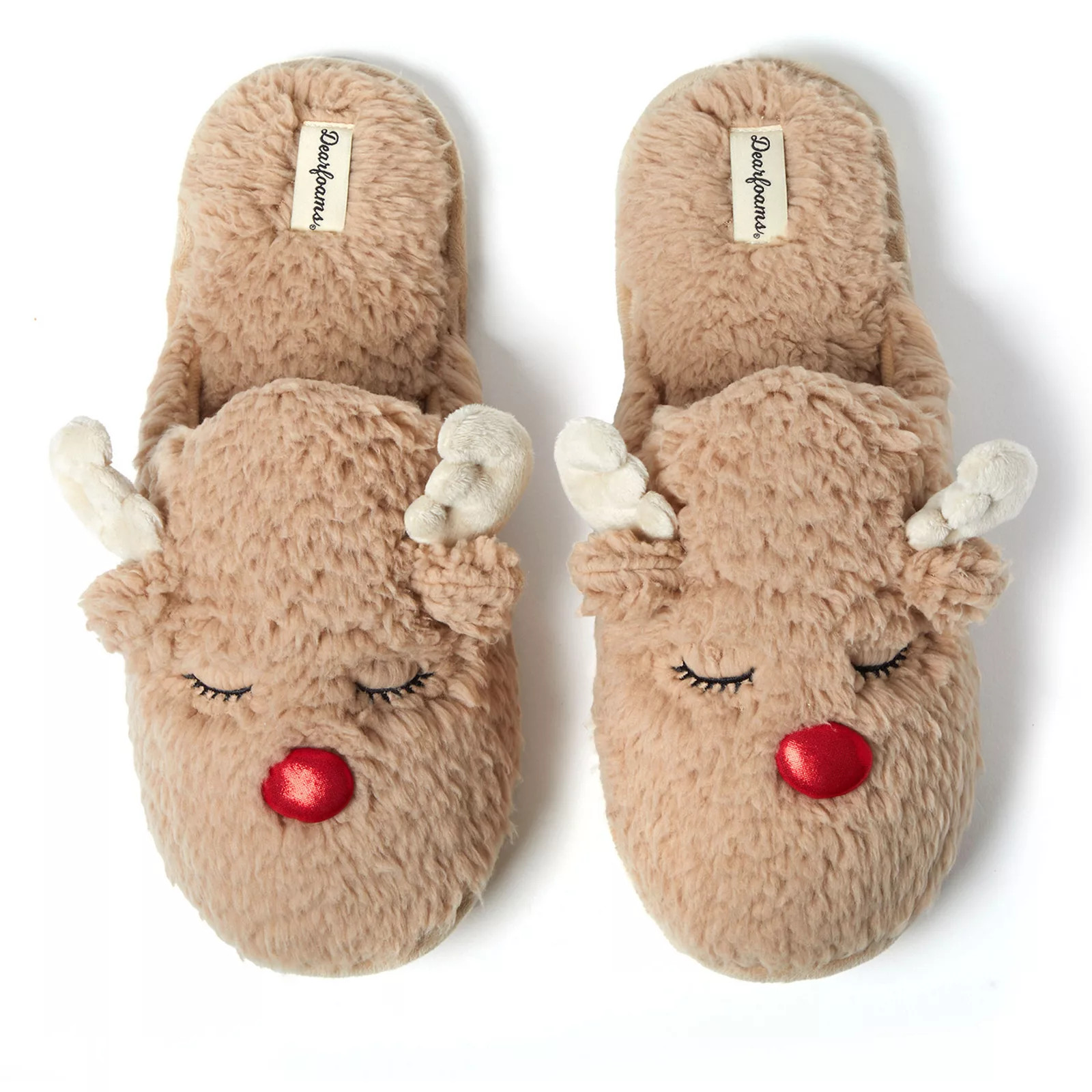 Dearfoams Reindeer Men's Scuff Slippers, Size: Large, Latte | Kohl's