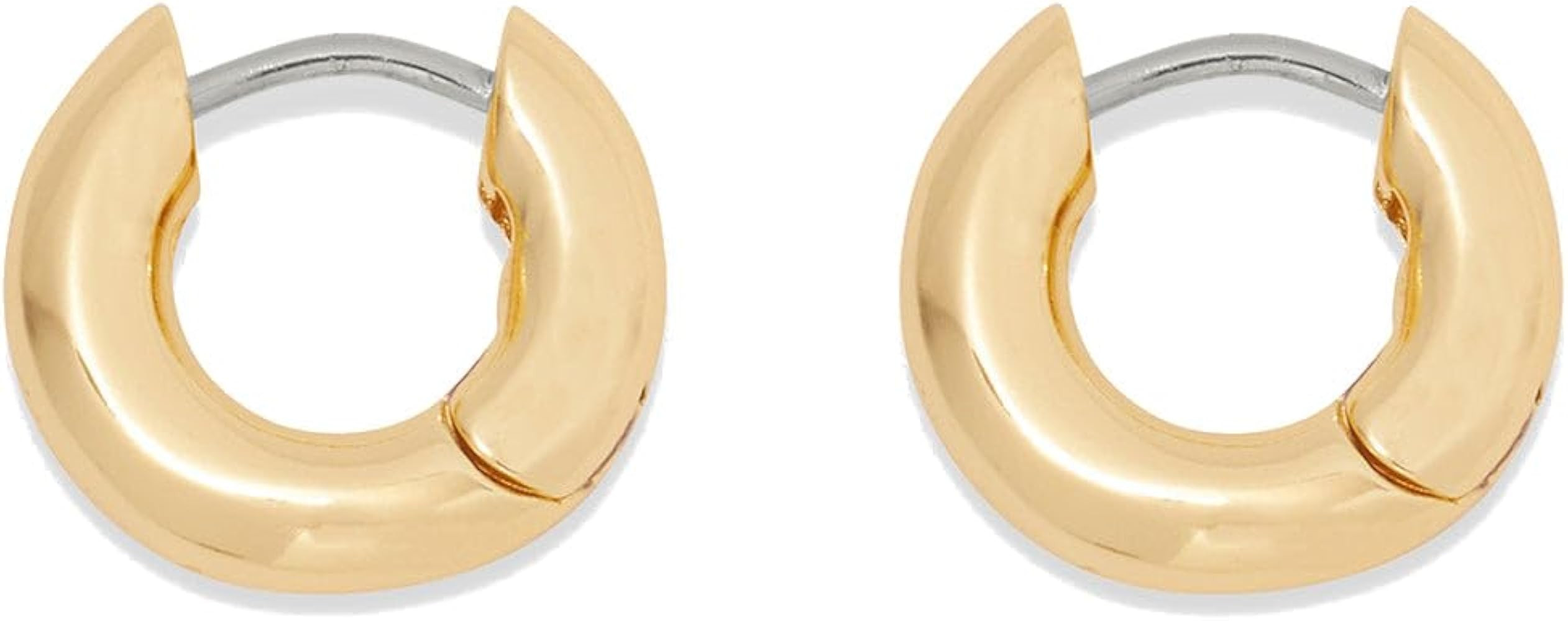 gorjana Women’s Lou Huggie Earrings, Small High Shine Chunky Hoops, Stainless Steel Post, 18K G... | Amazon (US)