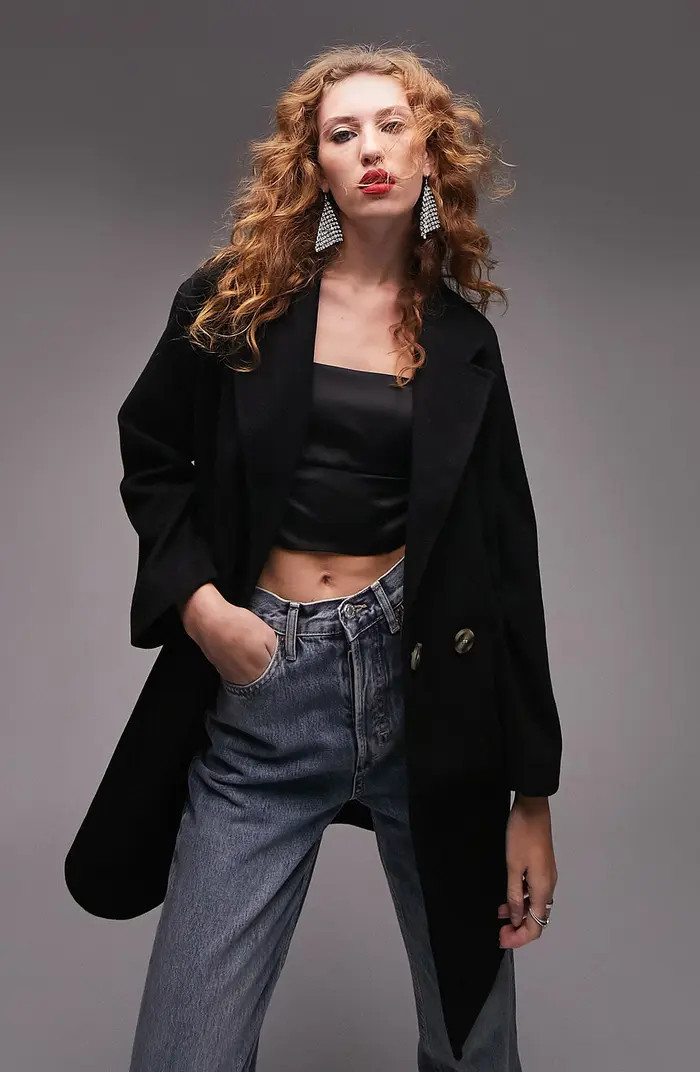 Topshop Riley Double Breasted Coat | Nordstrom | Nordstrom