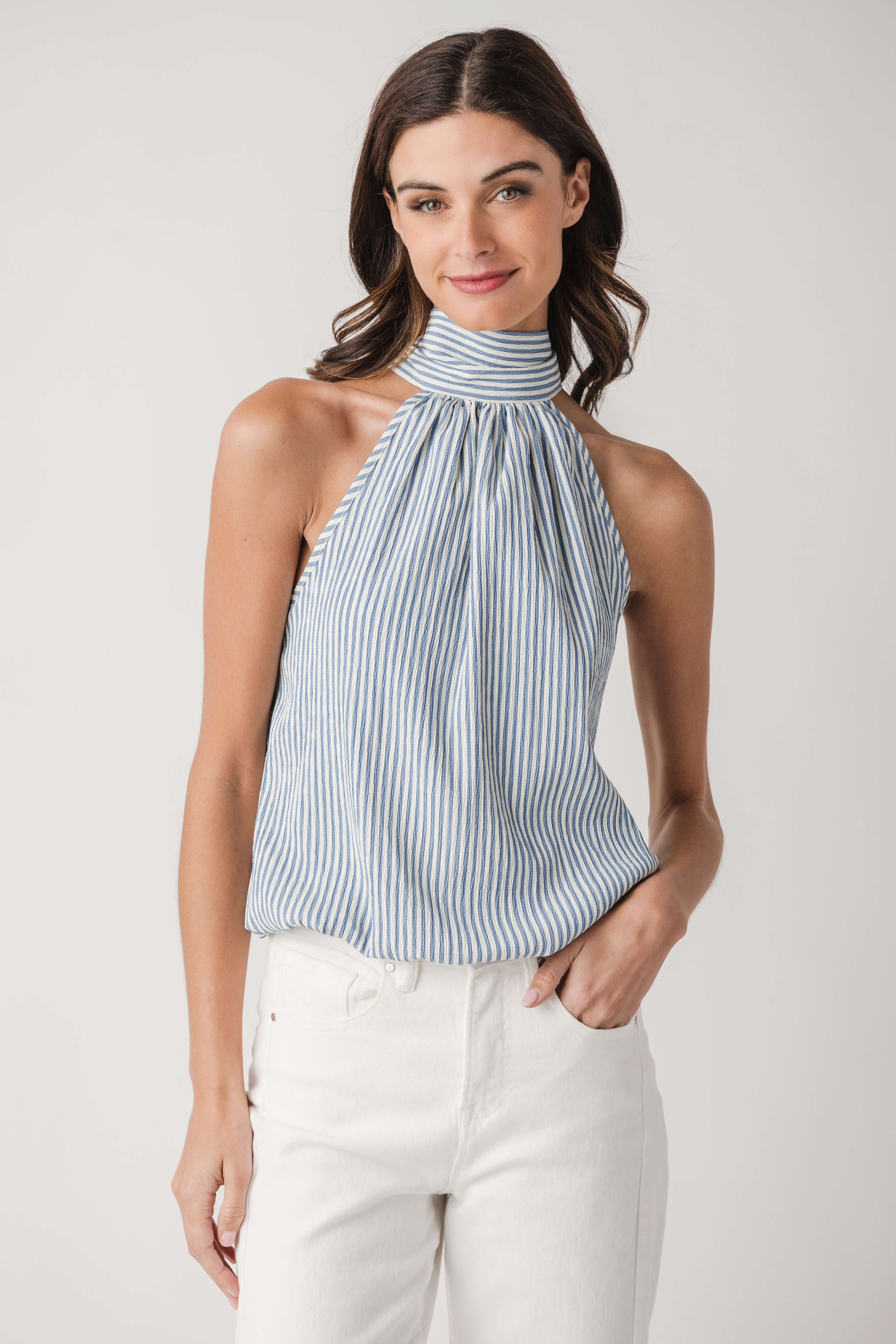 Fate Striped Halter Top | Social Threads